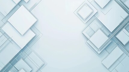 Abstract Geometric Background   White Squares and Lines