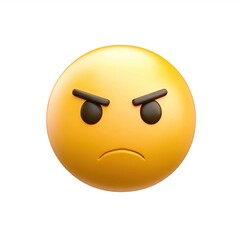 A simple emoji of an unimpressed face, yellow on a white background