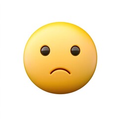 Fototapeta premium A simple emoji of an unimpressed face, yellow on a white background