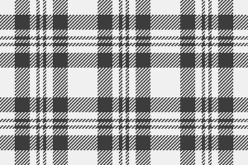 Card texture vector background, international textile pattern seamless. Hippy fabric tartan check plaid in white and grey colors.