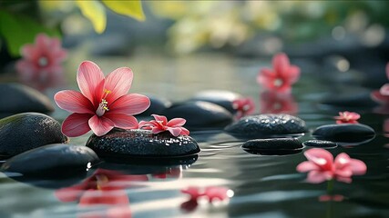 Tranquil spa scene with serene environment and calming elements