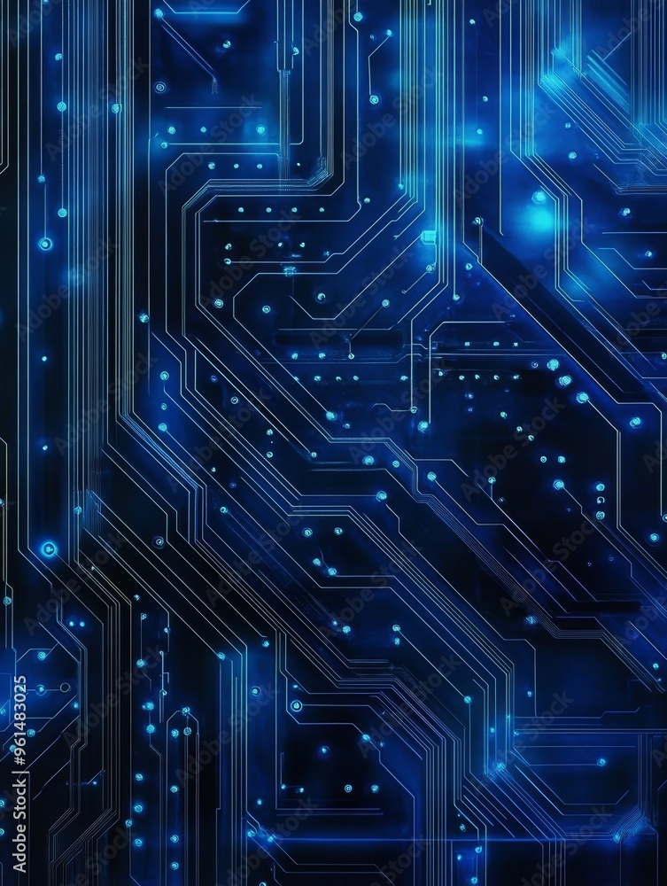 Aufkleber a mesmerizing abstract background featuring a close-up of a circuit board with intricate blue lines 