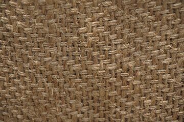 Closeup shot of Gunny bag fabric texture surface, Gunny fabric surface background, Seamless brown fabric surface backdrop