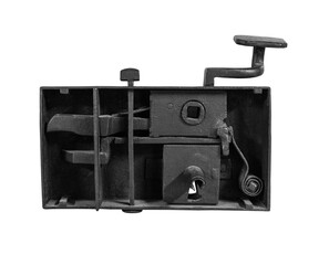 The old door lock on white, isolated