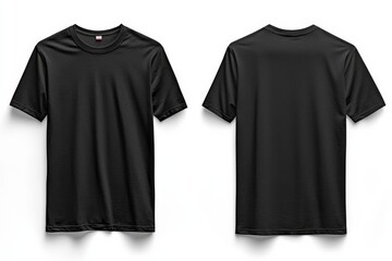 Black Tshirt Mockup Front and Back Isolated created with Generative AI