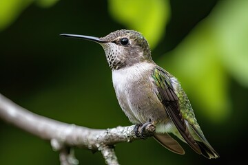 Fototapeta premium Ruby-throated Hummingbird (archilochus colubris) in flight