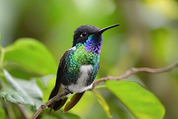 Fototapeta premium Ruby-throated Hummingbird (archilochus colubris) in flight