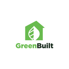 Green Built Logo Vector Bulding