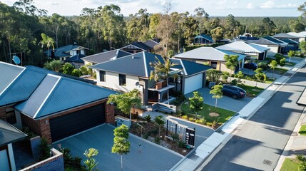 Fototapeta premium Aerial View of Modern Suburbia