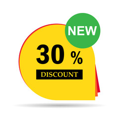 Sale discount label shadow icon, price offer symbol design, web sticker vector illustration