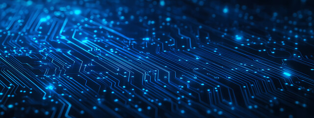 Obraz premium Tech-Inspired Blue Circuit Art