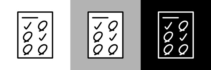 シンプルな線画のテストの答案用紙のベクターアイコン