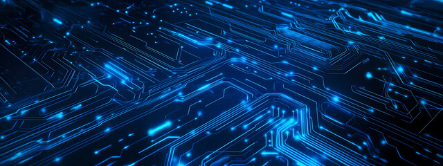 Tech-Inspired Blue Circuit Art
