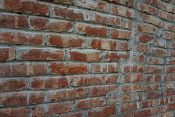 Fototapeta premium Brown brick block wall seamless pattern texture background, Red brick wall pattern surface, Realistic brick pattern backdrop