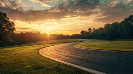 Fototapeta premium Sunrise on a winding road