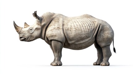 Fototapeta premium huge rhino animal isolated on transparent background AI generated
