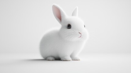 Fototapeta premium Cute rabbit animal sitting transparent background