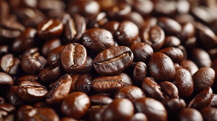 Fototapeta premium Close-up Image of Roasted Coffee Beans