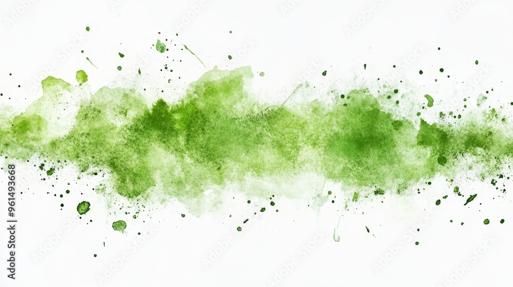 Poster a soft, abstract green watercolor background with splashes of color, perfect for adding a touch of n