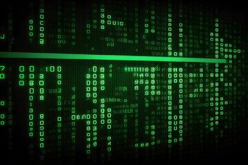 Matrix Code Rain Cyber Concept