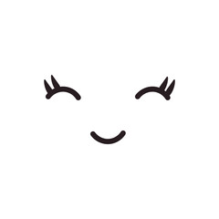 Face print. Emotions for design. Happiness, joy and sadness.