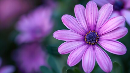 Obraz premium A close-up of a purple flower amidst a backdrop of various purple flowers
