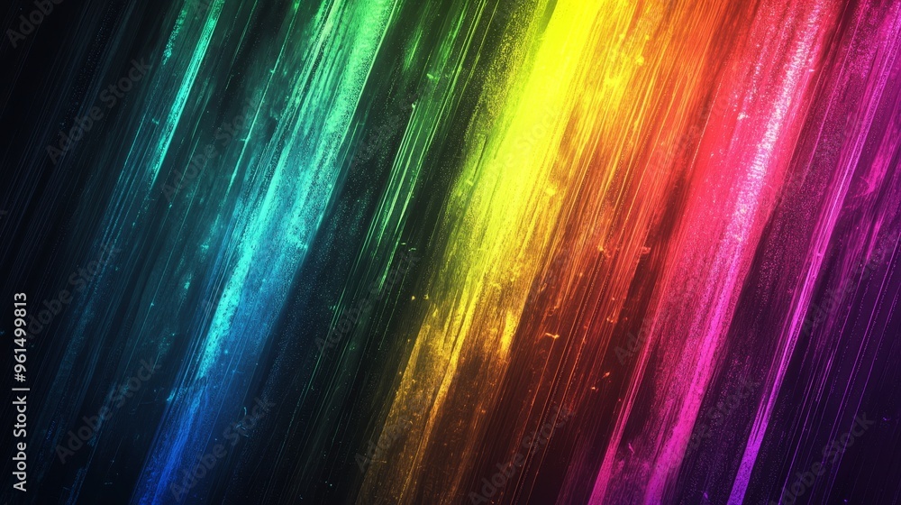 Poster a vibrant and dynamic abstract background featuring a diagonal arrangement of colorful lines in a ra