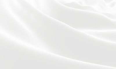 Fototapeta premium Abstract wavy white cloth background. Smooth white waves