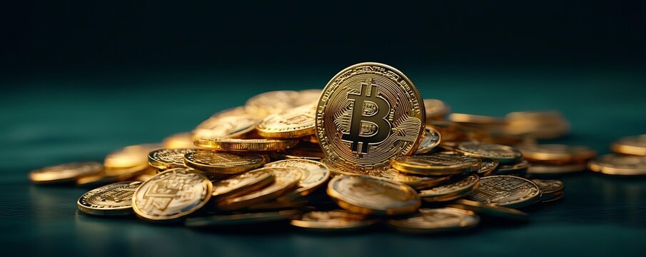 Crypto coins emerging from a digital data cloud, blockchain data flow, network visualization, tech innovation, digital finance concept, seamless blend