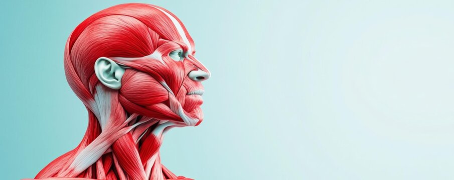 Muscle architecture, pennate and fusiform muscle fiber arrangements, functional anatomy, 3D illustration