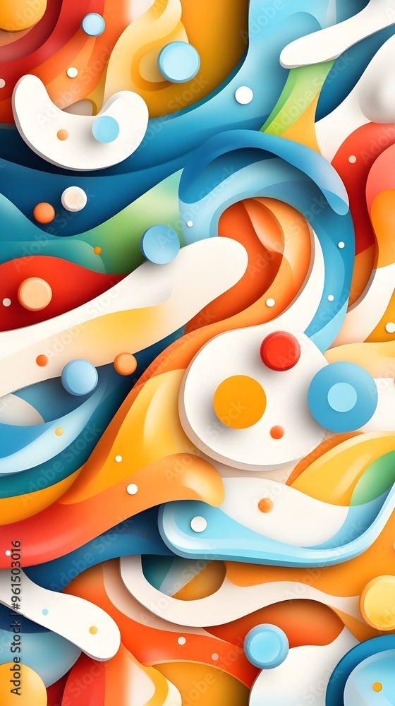 Poster abstract colorful shapes pattern.