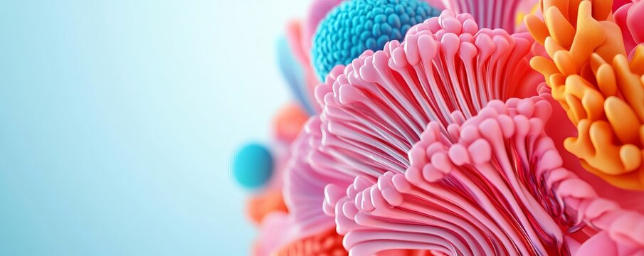 Muscle cell fluid balance, osmoregulation within fibers, cellular hydration, 3D illustration