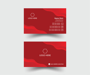 Red business card design template
