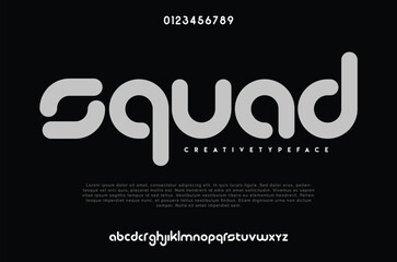 Squad Abstract digital logo font alphabet minimal modern urban fonts for logo brand typography