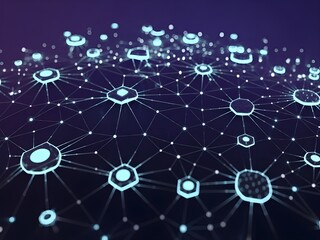 Abstract connected dots and lines, Communication and technology network concept background