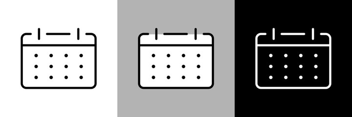 シンプルな線画のカレンダーのベクターアイコン