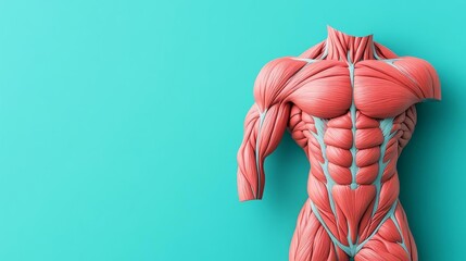 Muscle tissue remodeling, cellular changes with exercise, adaptive process, 3D illustration