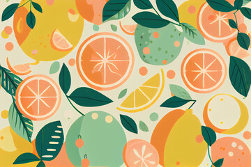 Doodle orange elements. Hand drawn pattern illustrations