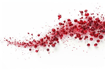 Artistic representation of a stream of erythrocytes isolated on white