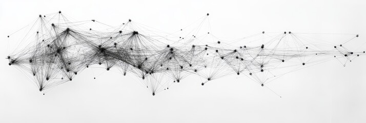 Obraz premium Abstract image of a network connection represented by fine lines and dots, symbolizing interconnectedness, communication, data flow, technology, and collaboration.