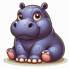 Cute Hippopotamus Vector Cartoon illustration