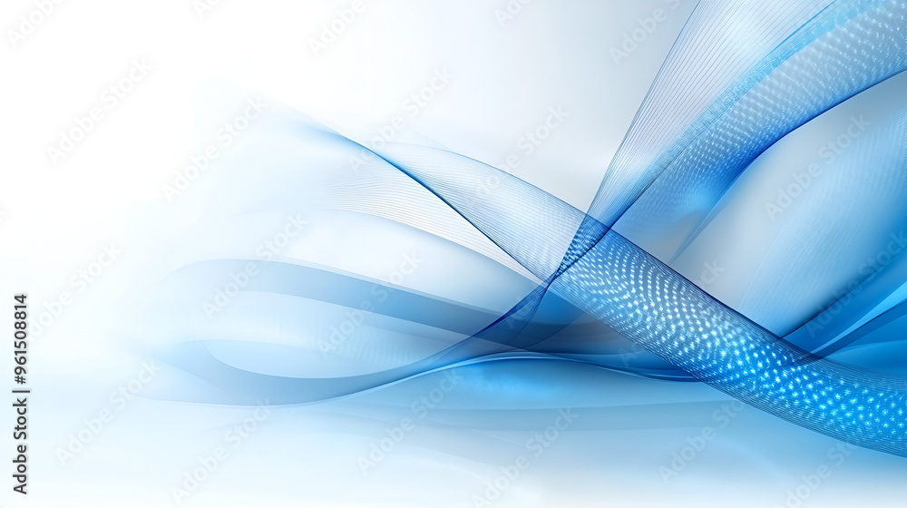 Poster abstract blue waves flowing gracefully across a light background creating a serene atmosphere for di