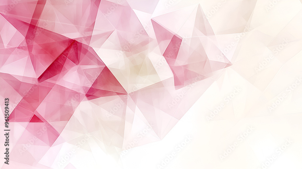 Poster abstract geometric design featuring shades of red and soft white creating a vibrant yet soothing bac