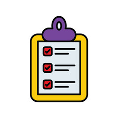 cut list color line icon with white background vector stock illustration