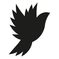 Simple black bird silhouette isolated transparent background. Minimalism style logo template design with dove. Vector illustration. EPS 10