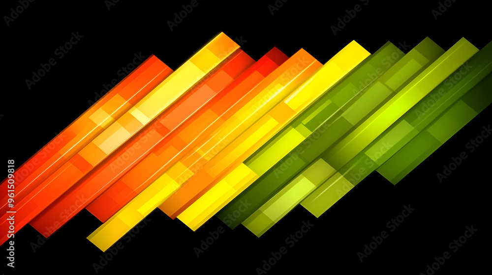Poster colorful diagonal stripes in warm and cool tones create an engaging abstract background design suita