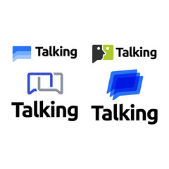 Set of Modern Chat Talk Logo Design Vector Template