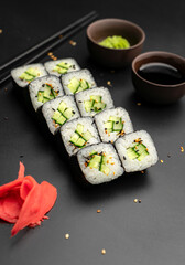 Kappa maki on a black background