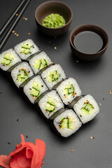 Kappa maki on a black background