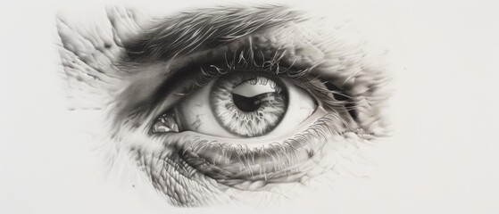 Obraz premium A detailed depiction of a closed eyelid revealing only part of an open iris in a human eye